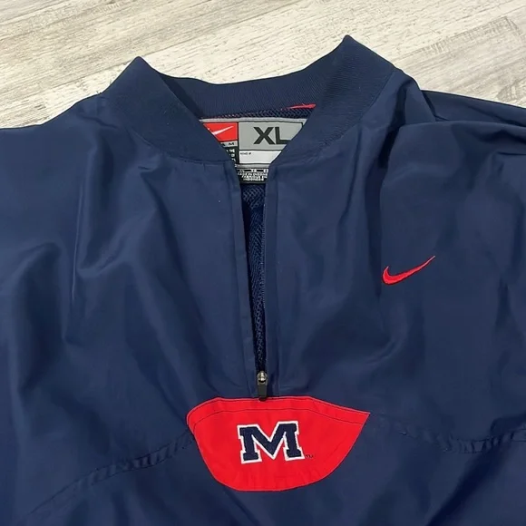 Nike Vintage Ole Miss Rebels Pullover Jacket Size XL